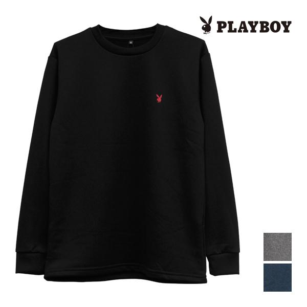 送料無料 PLAYBOY プレイボーイ ミニ裏起毛 長袖丸首Tシャツ ラウンジウェア アツギ ATS...