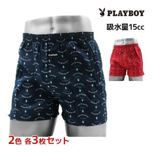 2色3枚ずつ 6枚セット PLAYBOY プレイボーイ 尿じみ対応 トランクス 前とじ 綿100% アツギ ATSUGI レナウンインクス RENOWNINX｜mote