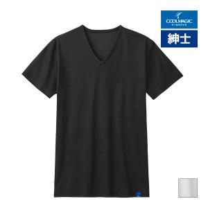 COOLMAGIC クールマジック 100%天然冷感 VネックTシャツ 綿100% 日本製 男性 グンゼ GUNZE