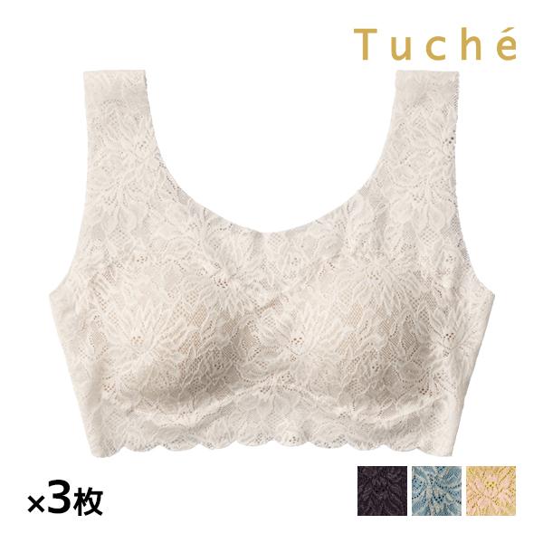 同色3枚セット Tuche トゥシェ cherish moon ハーフトップ ノンワイヤーブラジャー...