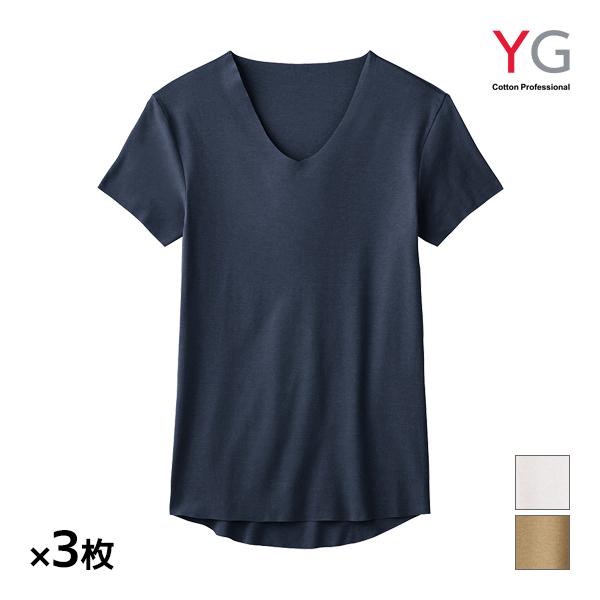 同色3枚セット YG ワイジー NEXTRA+ CUT OFF 持続天然発熱 VネックTシャツ イン...