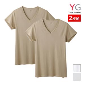 YG ワイジー DRY&DEO VネックTシャツ 半袖V首 2枚組 グンゼ GUNZE｜mote