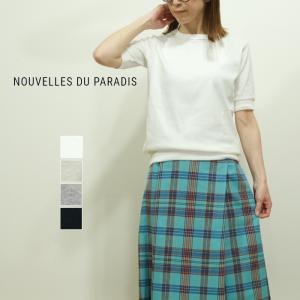 2024SS Nouvelles du paradis パラディ トロワフライス 5分袖 クルーネック PC19121a Tシャツ 日本製｜mother-shop2