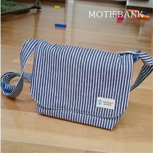 レッスンバッグ】 ハンドメイド (森とキツネ柄X紺） 裏地加工