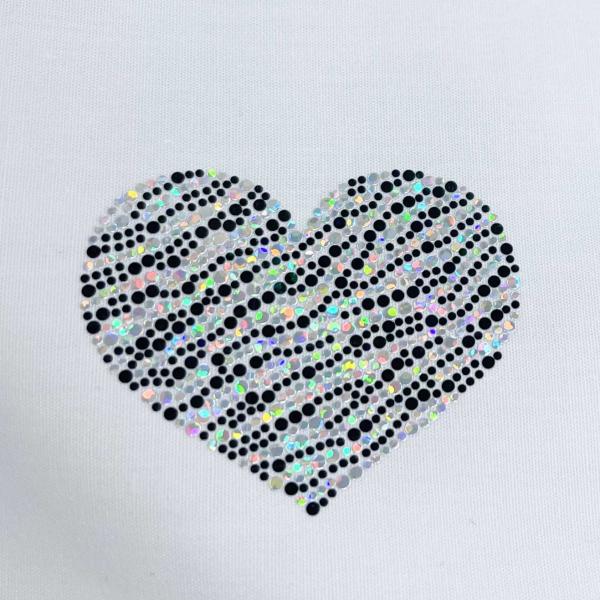 【MOTIFBANK DESIGN】SPANGLE （ゼブラ柄　キラキラ　ハート）ワンポイントサイズ...