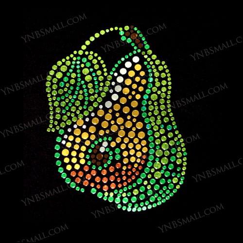 【スパングル】 スパンコールモチーフ （洋ナシ/ラフランスのモチーフ） アイロン接着可 Lサイズ