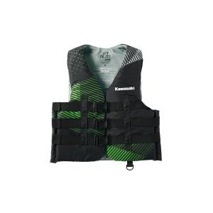 KAWASAKI カワサキ 3バックル ナイロンCGAベスト（グリーン）