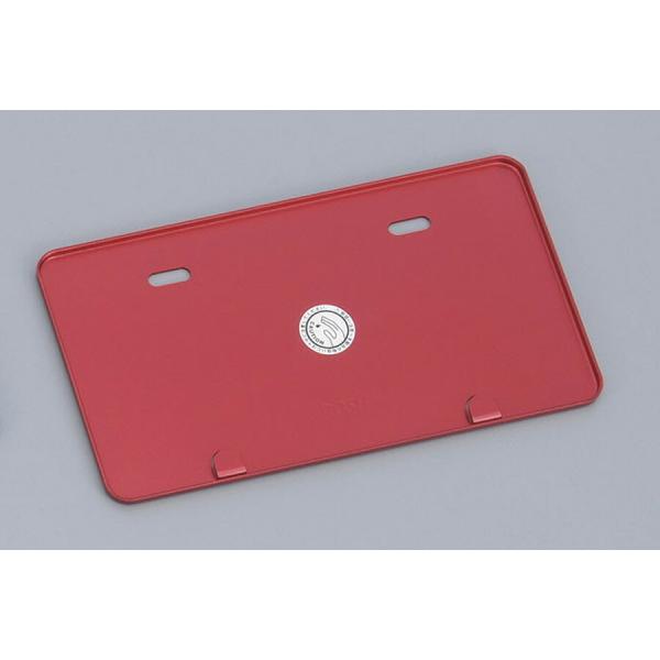 POSH Faith アルミライセンスプレート Lサイズ（レッド） 500191-02-10