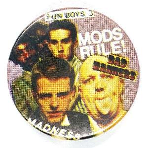 スカ バンド ビンテージ 缶バッジ SKA Band Vintage Badge バンド 音楽 Music Band SKA FUN BOYS 3 BAD MANNERS MADNESS MODS RULE!｜moto-music