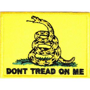 ガズデンフラッグ アイロン パッチ Gadsden Flag Iron Patch メッセージ  Don't Tread on Me Message Wappen｜moto-music