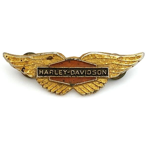 ハーレーダビッドソン ウィング/ロゴ 大型 ビンテージ ピンバッジ Harley Davidson ...