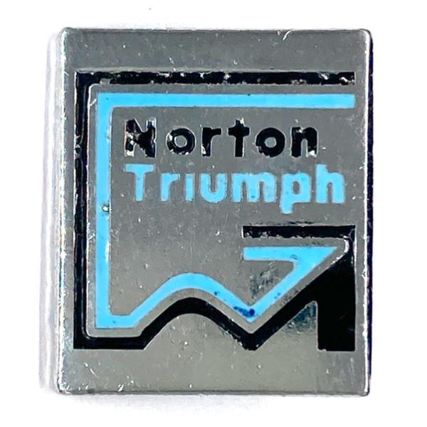ノートン/トライアンフ ピンバッジ シルバー/スカイブルー/ブラック Norton Triumph ...