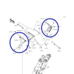 在庫有り 当日発送 Kawasaki 左右セット フエンダ(フロント) アーム LH F.S.ブラツク左側/ フエンダ(フロント) アーム RH F.S.ブラツク右側｜moto-occ