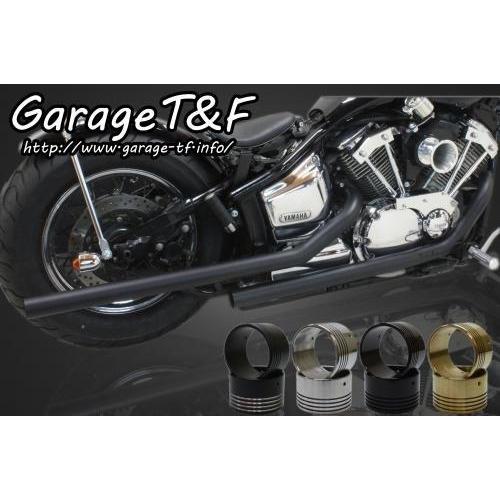 Garage T&amp;F ガレージ ティーアンドエフ ドラッグパイプマフラー ブラック タイプ2 エンド...