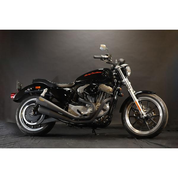 GOODS グッズ バイク マフラー  XL-FTツインハンマーフルEX　ブラック Harley-D...