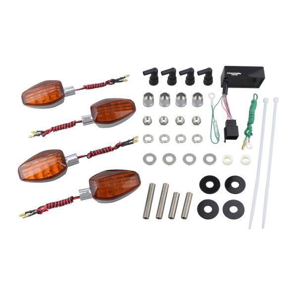 CBR250R(2011-2015) 用 ライトウェイトLEDウインカーKIT メッキボディ/オレン...