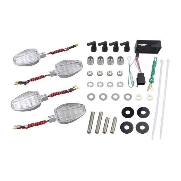 CBR250R(2011-2015) 用 ライトウェイトLEDウインカーKIT メッキボディ/クリア...