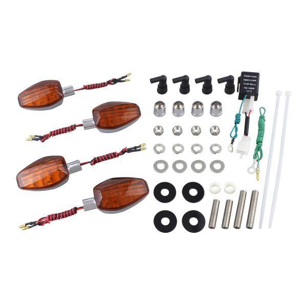 CBR125R(2013) 用 ライトウェイトLEDウインカーKIT メッキボディ/オレンジレンズ｜...