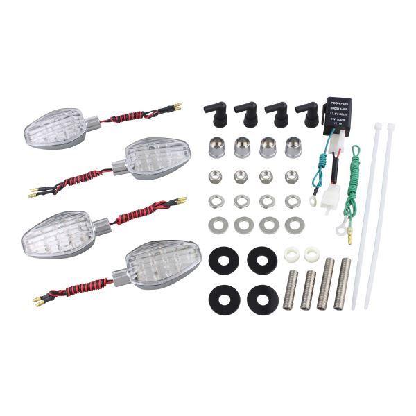 CBR125R(2013) 用 ライトウェイトLEDウインカーKIT メッキボディ/クリアーレンズ｜...