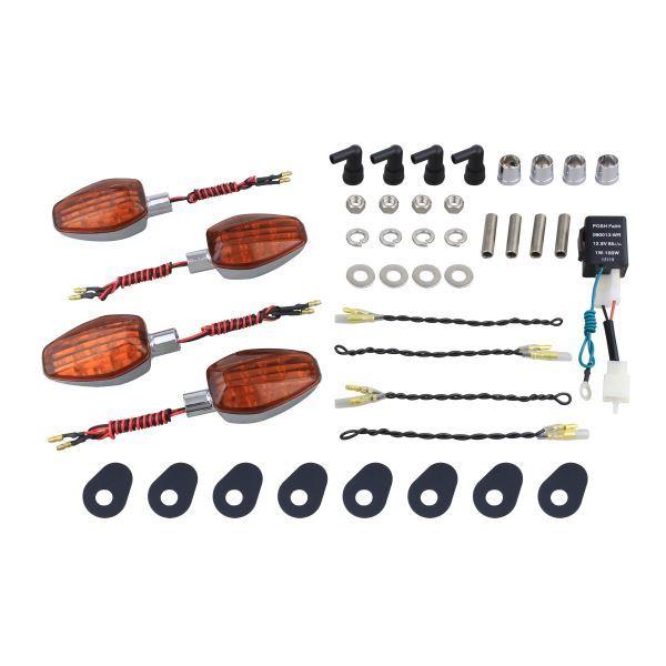 YZF-R25(2015-2020) 用 ライトウェイトLEDウインカーKIT メッキボディ/オレン...