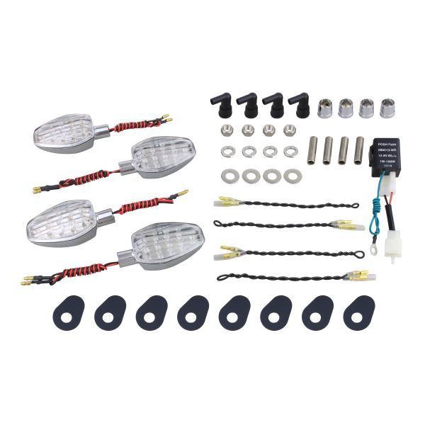 YZF-R3(2015-2019) 用 ライトウェイトLEDウインカーKIT メッキボディ/クリアー...