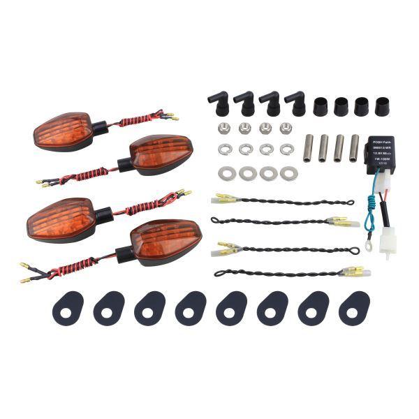 YZF-R25(2015-2020) 用 ライトウェイトLEDウインカーKIT ブラックボディ/オレ...