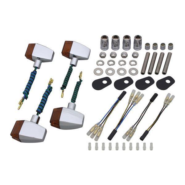 ZRX1200R(2004-2008) 用 クラシカル スリムシャープタイプ ウインカーKIT メッ...