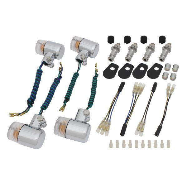 ZRX1200R(2004-2008) 用 71タイプ ウインカーKIT メッキボディ/クリアーレン...