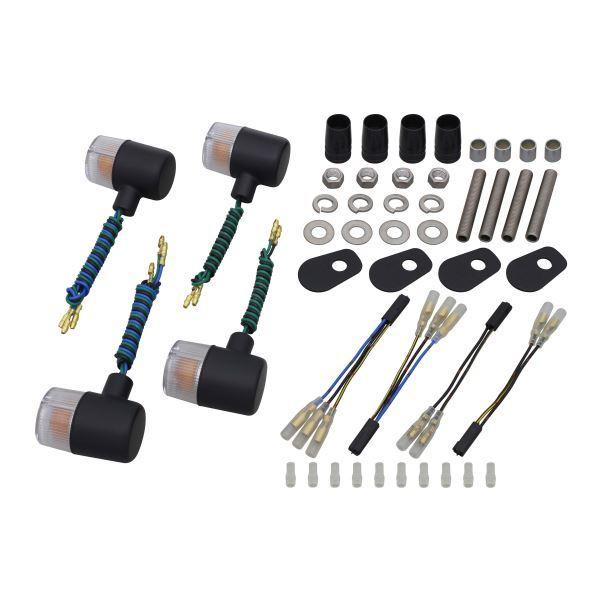 ZRX1200R(2004-2008) 用 クラシカル 71タイプ ウインカーKIT ブラックボディ...