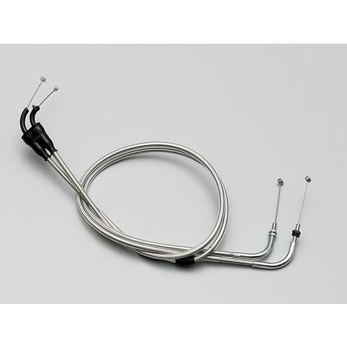 XJR400/S/R/R2(98-00)用 ロング・スロットルケーブルW(+5cm/メッシュ調) ｜...