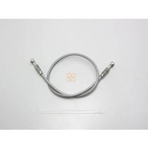 汎用 ステンメッシュ・ブレーキホース Lタイプ(フルステンレス/クリア) 80cm｜ハリケーン