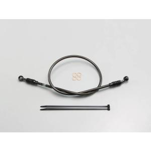 汎用 ステンメッシュ・ブレーキホース Mタイプ(フルステンレス/ブラック) 80cm｜ハリケーン