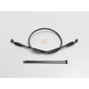 汎用 ステンメッシュ・ブレーキホース Pタイプ(フルステンレス/ブラック) 80cm｜ハリケーン