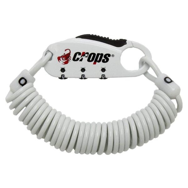 CROPS (クロップス) バイク用 ケーブル ロック Q3 180cm ホワイト CP-SPD08...