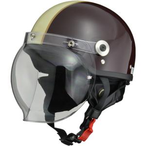 リード工業 (LEAD) バイク用 ハーフヘルメット CROSS CR-760 ブラウン/アイボリー フリーサイズ (57-60cm未満)｜moto-zoa2