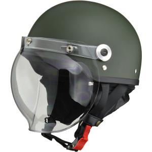 リード工業 (LEAD) バイク用 ハーフヘルメット CROSS CR-760 マットグリーン フリーサイズ (57-60cm未満)