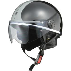 リード工業 (LEAD) 自転車 バイク用 ハーフヘルメット O-ONE ブラック/シルバー フリーサイズ (57-60cm未満)