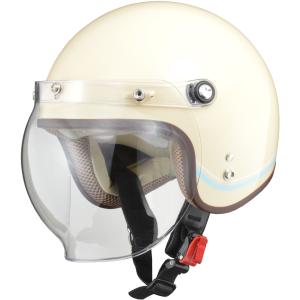 リード工業 (LEAD) バイク用 ジェットヘルメット NOVIA (ノービア) ラインアイボリー レディースフリーサイズ (55-57cm未満)