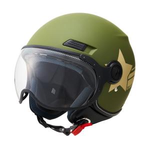 マルシン バイクヘルメット ジェット SAFIT MS-340 アーミースター カーキー Lサイズ