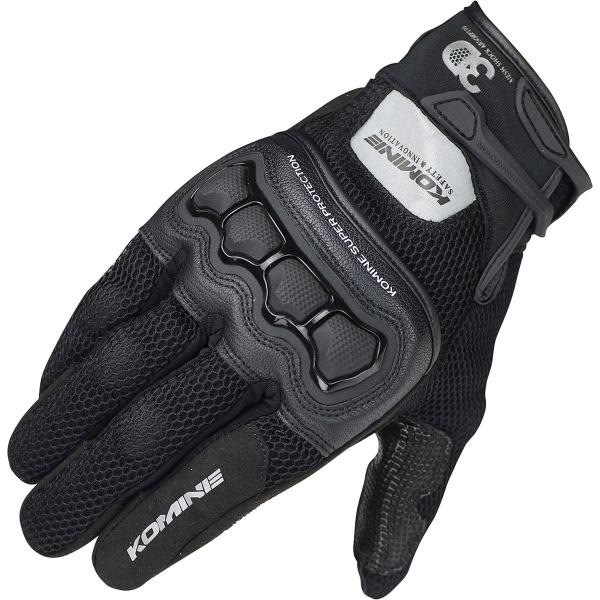コミネ Komine バイクグローブ Gloves GK-215 プロテクト3Dメッシュグローブ 黒...