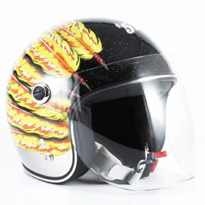 72 JAM JG-14L XL ジェットヘルメット GHOST FLAME XLサイズ(シルバー) 72JAM ヘルメット | ジェット