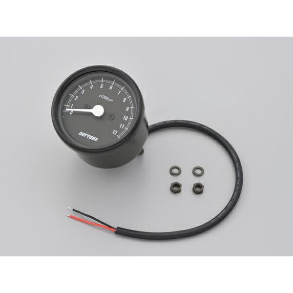 デイトナ DAYTONA バイク用 ミニメーター 機械式タコメーター φ60 ホワイトLED照明 ブ...