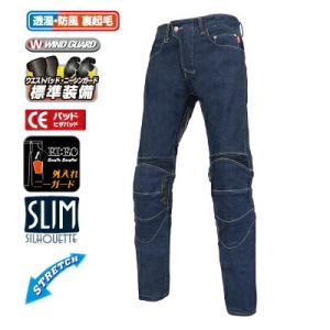 ROUGH&ROAD (ラフ&ロード) バイク用 ウィンターパンツ EI:EO HOTウインドガードデニム ワンウォッシュネイビー Lサイズ RR7721NV3
