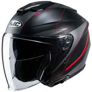 RSタイチ  バイク用 ヘルメット ジェット HJC i30 スライト ブラック/レッド XLサイズ HJH215BK11XL