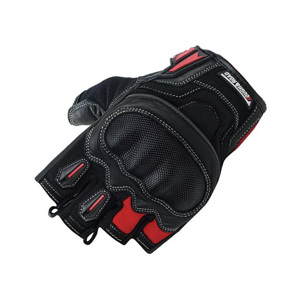 ROUGH&amp;ROAD (ラフ&amp;ロード) バイクグローブ ハーフフィンガーグローブ RR8362 プロ...