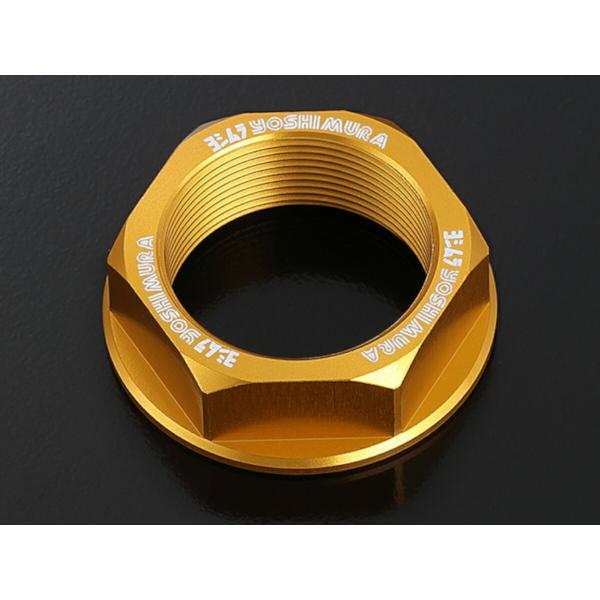 ヨシムラ YOSHIMURA バイク用 ステアリングステムナット M24xP1.0 ゴールド 品番:...