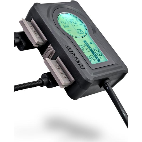 デイトナ DAYTONA バイク用 USB電源 電圧計/電波時計/気温計付き USB-A+C PD3...