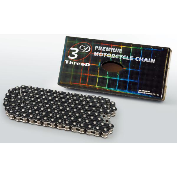 EKチェーン(江沼チェーン) ThreeD(スリード) バイク用チェーン 530Z ブラック/シルバ...