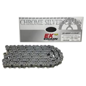 EKチェーン 江沼チェーン バイク用チェーン 420SR-X(CR;NP) シルバー 106L SKJ (セミプレスクリップジョイント) QXリングシール｜moto-zoa ヤフーショッピング店