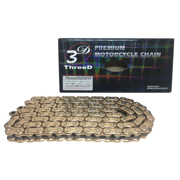 スリード ThreeD バイク用チェーン 525SPR ゴールド 102L MLJ (カシメジョイン...